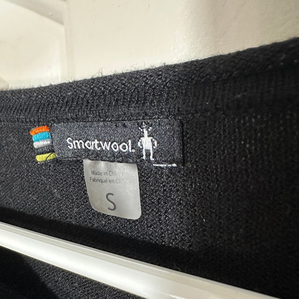 Smartwool Double Time Gray Black Colorblock Sweater Merino Wool Blend Womens‎ S - Picture 2 of 4